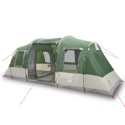 Image de vidaXL Tente tunnel 4 personnes Vert Étanche