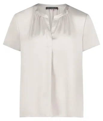 Produktbild von Betty Barclay Damen Satin-Bluse Kurzarm 42, Grau Beige