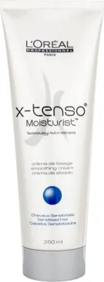 A product shot of a L'Oréal X-Tenso Moisturist smoothing cream tube.