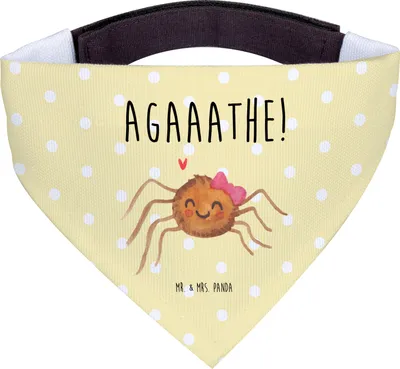 Produktbild von Mr. & Mrs. Panda Dreieckstuch Spinne Agathe Freude - Gelb Pastell - Geschenk, Hundehalstuch, Viraler Hit, Viral, Bandana für Hunde, Halstuch, Trend, Hals Tuch, Beliebte