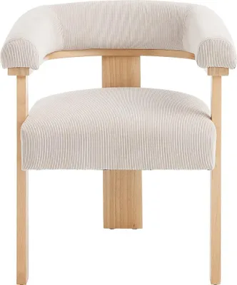 Produktbild von Sessel mit Armlehnen aus Cord und Naturkautschukholz – Beige – LIVELIA von Pascal MORABITO