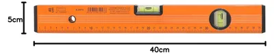 Zdjęcie produktu dla Poziomica aluminiowa 40 cm - 2 libelle - Z osłonami krawędzi