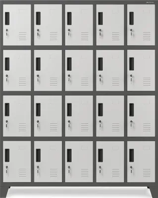 Produktbild von Metallschrank mit Fächern, 1360 x 1720 x 450 mm, anthrazitweiß
