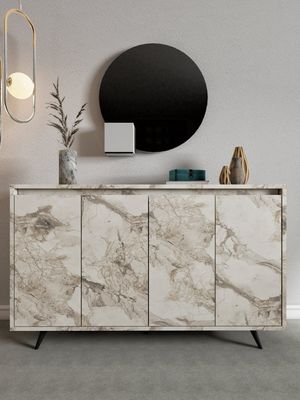 Skye Decor, Shans - Efezský mramor, Efezský mramor, konzola, 140 x 86 x 40 cm, 100 % MELAMÍNEM POTŘENÉ DESKY