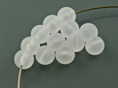 Produktbild von Vintageparts Acrylperlen gefrostet weiß 10 mm, 20 Stück