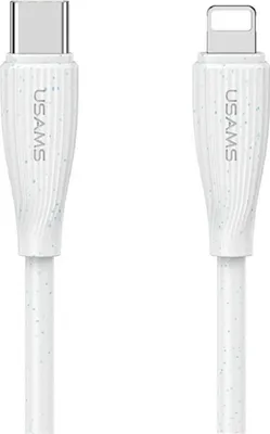 Productafbeelding van Usams Green Series kabel, 30W, USB-C naar Lightning, 1 meter, wit