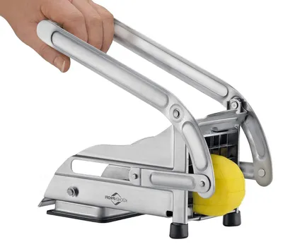 Immagine prodotto di Tagliapate di acciaio inossidabile - Tagliapane e frutta - Per preparare patatine fresche - Due lame intercambiabili - 8 e 11 mm - Argento
