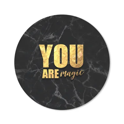 Produktbild von MuchoWow® Mauspad Mousepad Zitate - Magie - Gold - Marmor 30x30 cm - Mousepads - Maus Mat - Pad - Mausunterlage - Tischunterlage - Schreibtischmatten