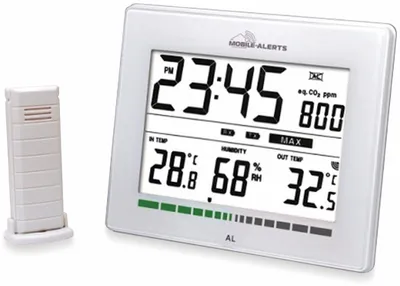 Produktbild von MA10402 Luftgütemonitor, misst die Luftqualität, Alarm via LED bei schlechtem ppm-Wert = Lüftungsempfehlung, Übertragungs auf das Smartphone