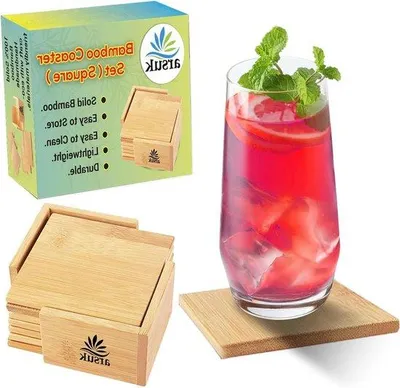 Produktbild von Holzuntersetzer 6er Pack runde Unterlagen