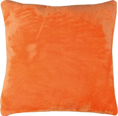 Produktbild von Kissenhülle Kuschel "Celina", in der Größe "45 x 45cm" - Orange - Kissenbezug mit Reißverschluss