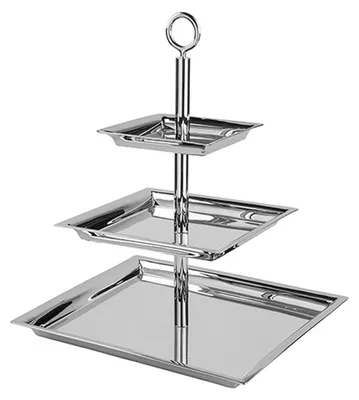 Produktbild von Fink NAGANO, 3er Etagere, Edelstahl , silber, L. 34 cm, B. 34 cm, H. 44 cm 155066