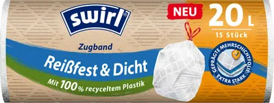 Produktbild von Müllsack mit Zugband 20l 15 Stück Packung mit 8 Stück