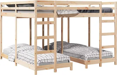 Obrázek produktu pro Trojlůžková postel Přírodní 80 / 200 x 200 cm