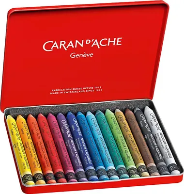Image de CARAN D'ACHE 7500315 CARAN D'ACHE Crayon de cire aquarelle NEOCOLOR II, étui de 15 pièces