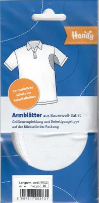 Produktbild von Schweißblatt HANDY,weiß,lg.Arm,Armblätter