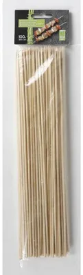 Imagen del producto de 24 paquetes de 100 unidades, brochetas de bambú de 30 cm, palillos de madera para alimentos, buffet, barbacoa. Total: 2400 unidades