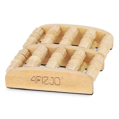 Produktbild von Profilierte Fußmassage-Rolle 4FIZJO aus Naturholz, Fußroller für Akupressur, Durchblutung