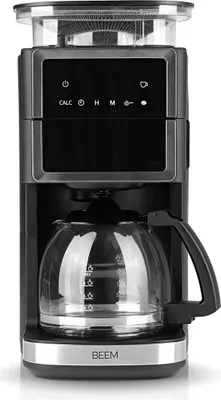 Produktbild von BEEM 02576, Filterkaffeemaschine, Kaffeebohnen, Gemahlener Kaffee, Eingebautes Mahlwerk, 1000 W, Schwarz, Silber