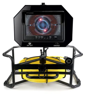 Zdjęcie produktu dla Kamera do inspekcji kanalizacji z 9-calowym monitorem, kartą TF 32 GB, wbudowaną baterią, kablem 30 m/98 ft, wodoodpornością IP68 do rur kanalizacyjnych