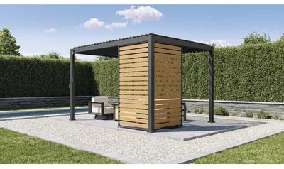 Produktbild von Seitenwand Mirador 111 für 4 m 123,5 x 238,65 cm anthrazit holz