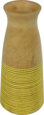 Zdjęcie produktu dla Fine Asianliving Japandi Wazon Drewno Mango Ręcznie Rzeźbiony Żółty D7xH23cm Wazon Dekoracyjny Wazon Kwiatowy Orientalny Wazon Ceramiczny Wazon Dekoracyjny Nowoczesny Wazon Dekoracyjny Na Stół