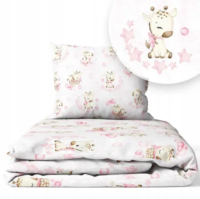 Produktbild von Ankras Kinderbettwäsche 135x100 Giraffen Rosa Baumwolle