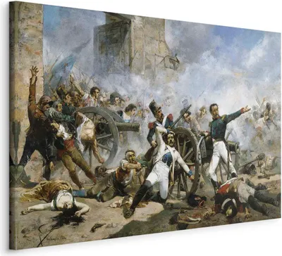 Produktbild von Italienischer Leinwand Leinwandbild - The death of Pedro Velarde y Santillán during the defence of the Monteleon Artillery Barracks (Joaquín Sorolla y Bastida) 30x20 cm Reproduktionen l-G-10359-b-a