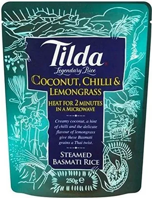Produktbild von Tilda Basmatireis gedämpft mit Kokosnuss, Chilli und Zitronengras 250g