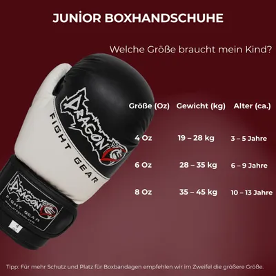 Image de Gants de boxe pour enfants - Gants de boxe junior pour garçons et filles (3-12 ans) - Idéaux pour le sac de frappe, le Muay Thai, le kickboxing et le MMA - 4 oz, 6 oz, 8 oz (Noir, 8 oz)