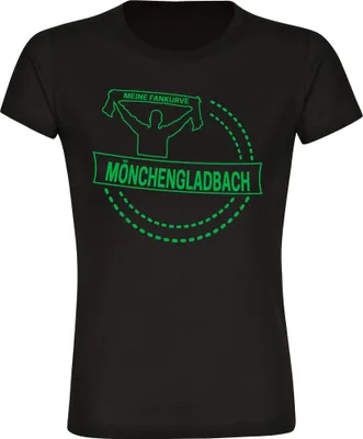 Produktbild von multifanshop Damen T-Shirt - Mönchengladbach - Meine Fankurve, schwarz, Größe L