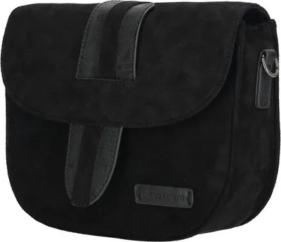 Produktbild von Christian Wippermann kleine leichte Damen Tasche Schultertasche Umhängetasche Crossbody Bag Leder Optik Handtasche Schwarz