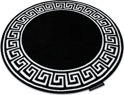 Produktbild von Teppich HAMPTON Grecos Kreis schwarz Schwarz rund 200 cm