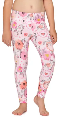 Image de Leggings longs en coton pour fille Merry Style MS10-337 (Blanc/Licorne, 152)