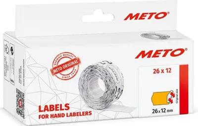 Produktbild von Meto 30007341, Weiß, Preisschild, Permanent, 26 x 12, Papier, 26 mm