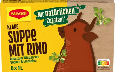 Produktbild von Maggi Klare Suppe mit Rind für 8x1l (173g Packung)