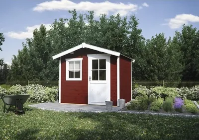 Produktbild von Blockbohlenhaus Konsta Kajo mit Fußboden 280 x 245 cm schwedenrot
