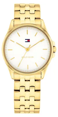 Produktbild von Tommy Hilfiger Uhr mit DREI-Zeiger-Quarzwerkfür Damen mit Goldfarben Edelstahlar