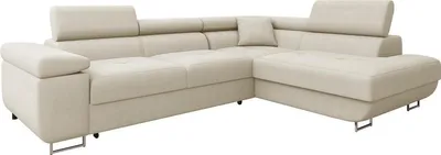 Produktbild von MIRJAN24 Ecksofa Torezio Premium, Stilvoll Eckcouch mit Bettkasten und Schlaffunktion, Einstellbare Kopfstützen, 274x203x70-90 cm (Farbe: Venus Velvet 2927, Seite: Rechts)