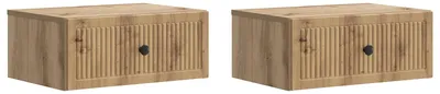 Obrázok produktu pre Nočný stolík so zásuvkou 2 pcs Dub artisan 49 x 34,5 x 20 cm