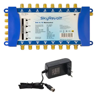 Produktbild von SkyRevolt SVC 9/16 Multiswitch externes Netzteil Multischalter 2 SAT für 16 Anschlüsse