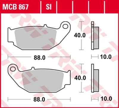 Immagine prodotto di Set pastiglie freno TRW MCB867 CBR125R JC50 GSX-S 125 WDL0