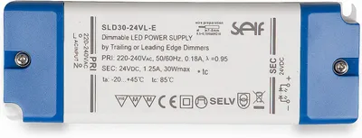 Produktbild von Triac dimmbar SELF SLD30-24VL-E 24 V/DC/0-1,25 A 1,25 A 30 W IP20 dimmbar