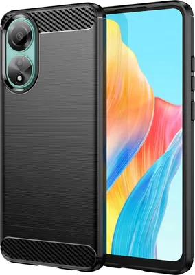 Produktbild von Hülle für Oppo A78 4G Carbon-Faser Weich TPU Silikon Stoßfest Handyhülle Schwarz
