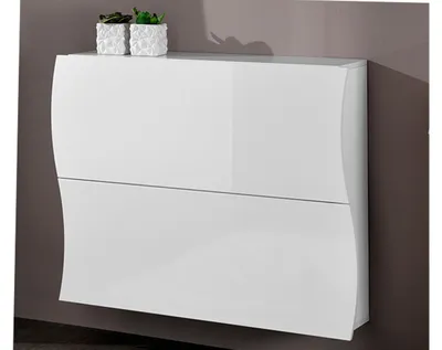 Zdjęcie produktu dla Schuhschrank >Onda< in Weiß/Hochglanz - 101x82x27cm (BxHxT)