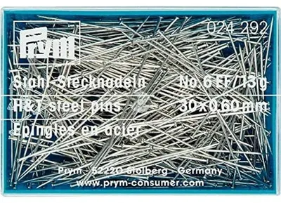 Produktbild von Stoffnadeln, Stahl, 0,60 x 30 mm, Silberfarben