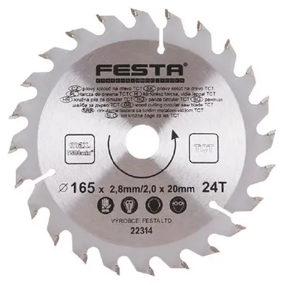Obrázek produktu pro Kotouč pilový FESTA SK 165/2.8/20mm 24T 22314