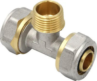 Produktbild von Pipetec Schraubfitting T-Stück 20x2mm 1/2 Zoll AG Fitting Abzweig Verbundrohr