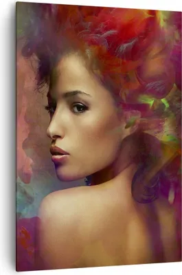 Produktbild von Bild auf Leinwand - Leinwandbild - Einteilig - frau gesicht - 70x100cm - Wand Bild - Wanddeko - Wandbilder - Leinwanddruck - Kunstdruck - Wanddekoration - Leinwand bilder - Wandbild - PA70x100-3735