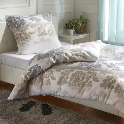 Produktbild von Traumschlaf Frottee Bettwäsche Franka silber creme 155x220 cm + 80x80 cm